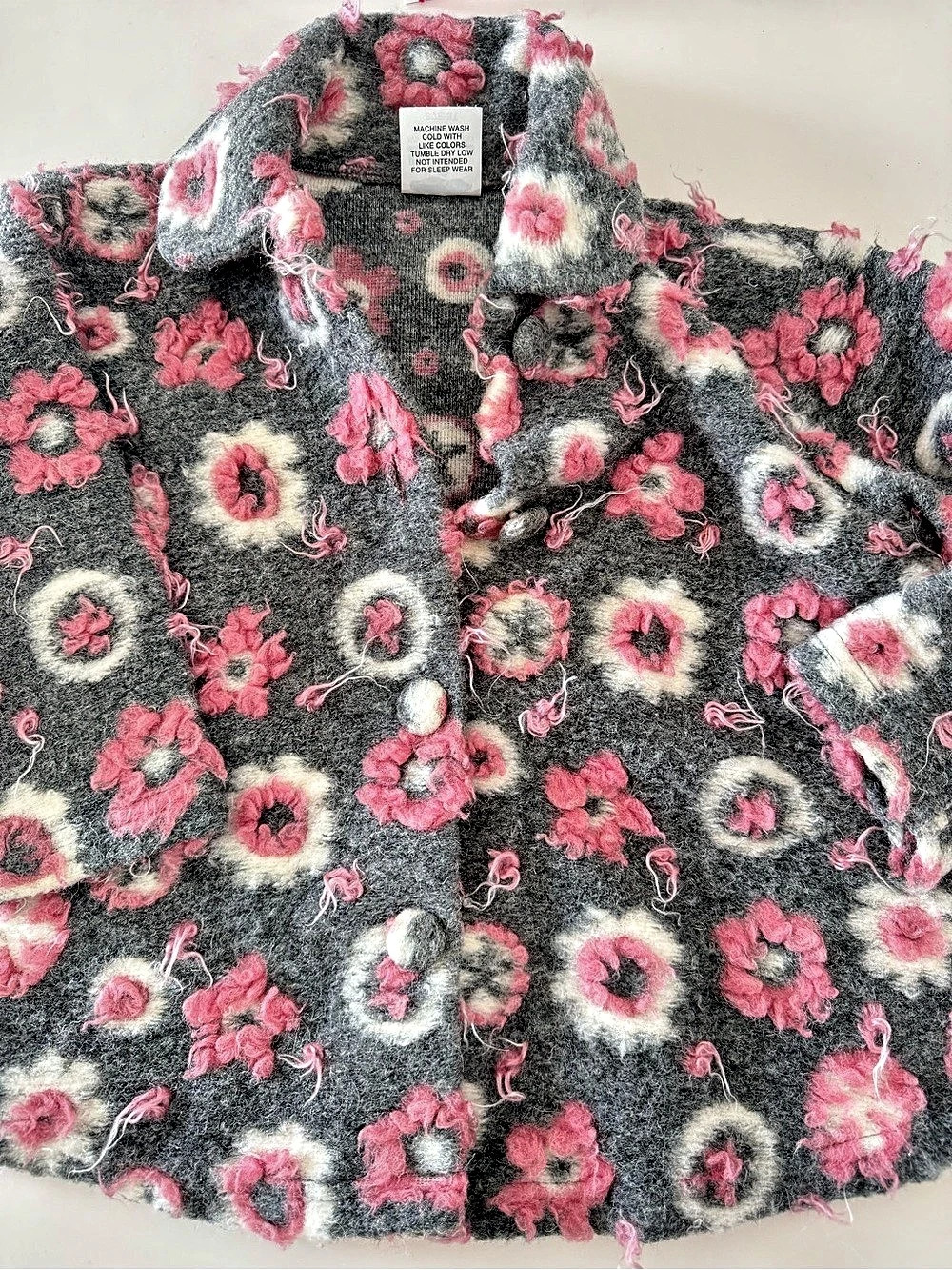 MILLBERRYBUSH Floral Vest Gray & Pink Size 3T